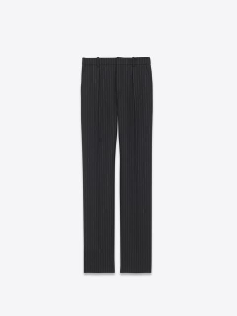 tailored pants in rive gauche striped flannel
