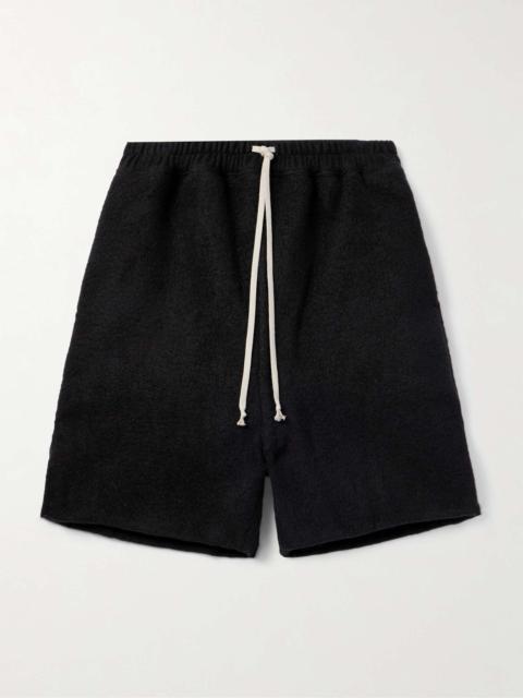 Rick Owens Straight-Leg Cashmere-Fleece Drawstring Shorts