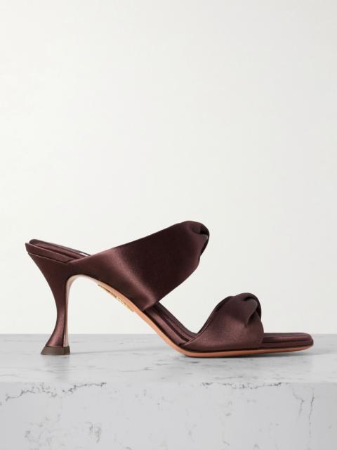 AQUAZZURA Twist 75mm satin sandals Brown