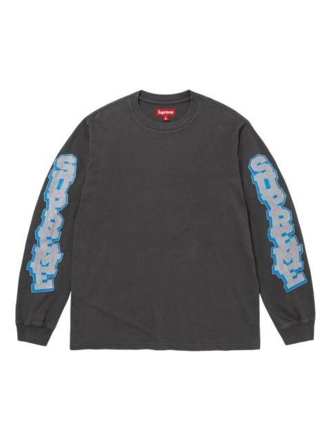 Supreme Supreme SS26 Cracked Sleeve L/S T-Shirt 'Washed Black' SUP-SS26-042-BLK