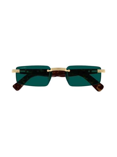 Cartier Men's Première De 55MM Rectangular Sunglasses - Gold Green