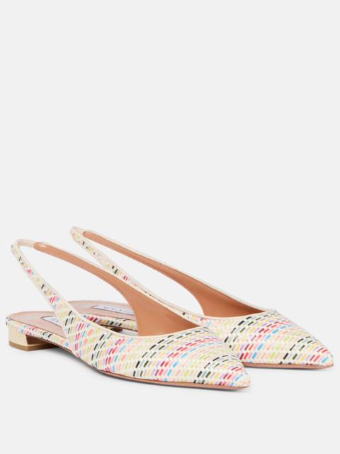 AQUAZZURA Purist Sling 50 leather pumps