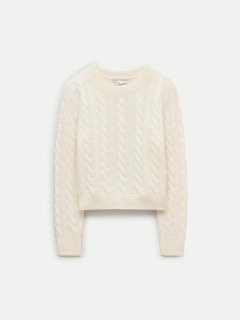 J.CREW Cashmere shrunken crewneck in cable knit