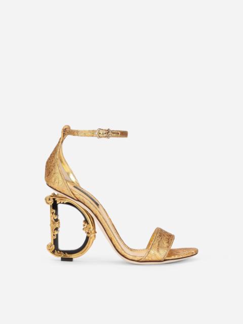 Brocade sandals with baroque DG heel