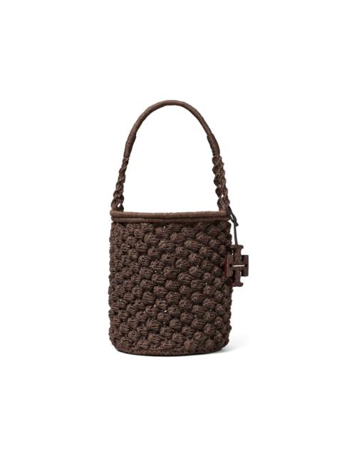 TORY BURCH Ella hand-crocheted popcorn bucket bag