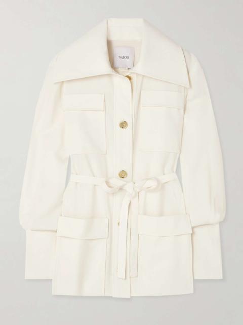 PATOU Belted stretch-wool twill blazer | REVERSIBLE