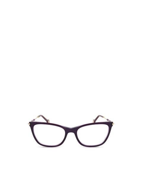 CAROLINA HERRERA Violet glitter-detail cat-eye glasses