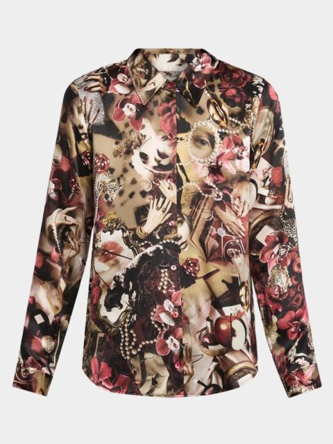 L'AGENCE Tyler Printed Silk Blouse