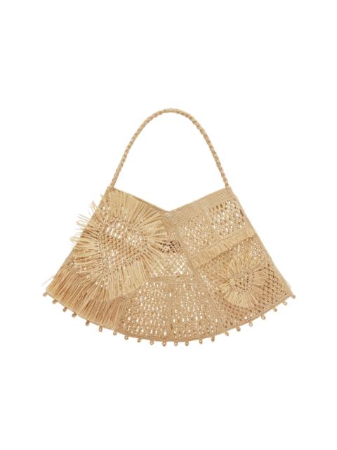 ALÉMAIS Raffia Macrame Maxi Crescent Tote