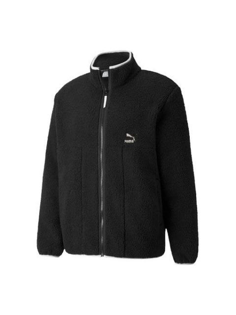 PUMA 사이트맵 Retro 로고 우연한 어린 양 모직 대 고리 재킷 검정 532966-01