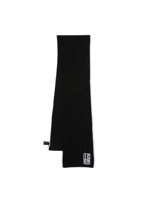 DSQUARED2 logo-patch knitted scarf
