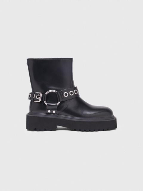 maje Leather biker boot