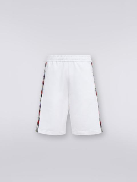 Missoni Cotton fleece Bermuda shorts with knitted insert