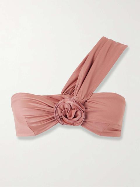 MAGDA BUTRYM One-shoulder appliquéd bikini top
