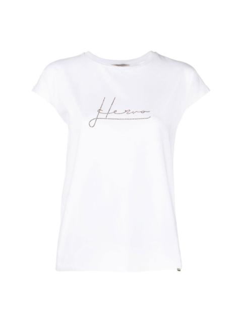 Herno crystal-embellished logo T-shirt