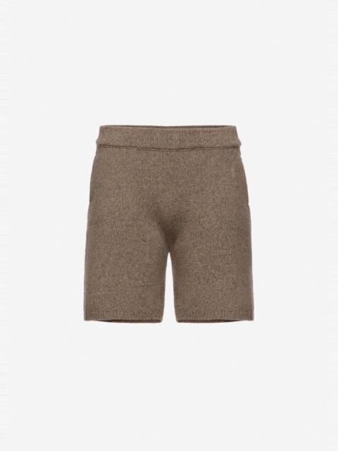 MAGDA BUTRYM Cashmere bermuda knit shorts in beige