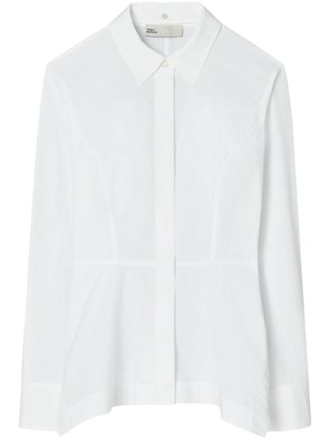 TORY BURCH peplum cotton-poplin shirt