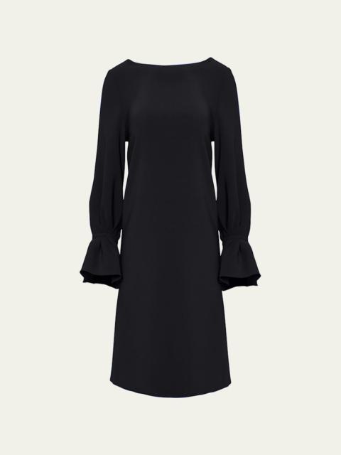 CAROLINA HERRERA Ruffle-Cuff Shift Dress