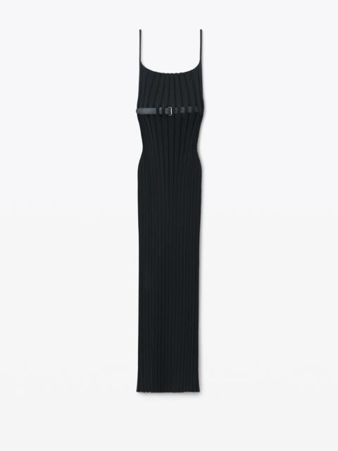 Alexander Wang RIBBED TANK DRESS WITH LEATHER BELT