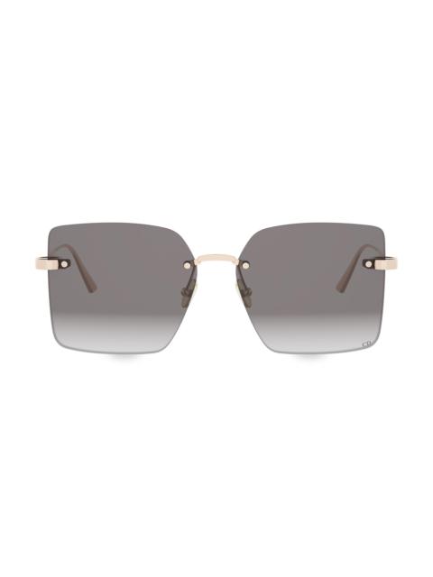 Dior Women's CDior S3U 58MM Square Sunglasses - Rose Gold And Gradient Smoke