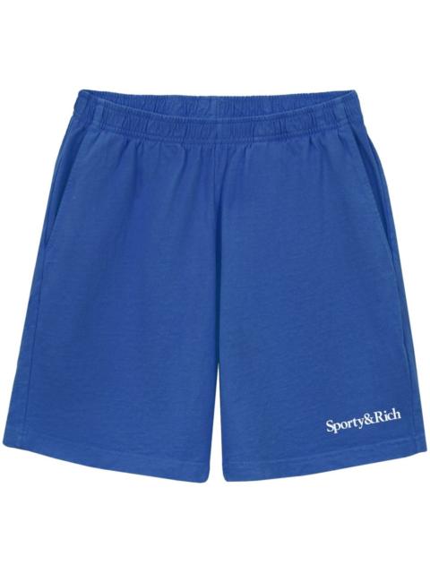 Sporty & Rich logo-print cotton track shorts