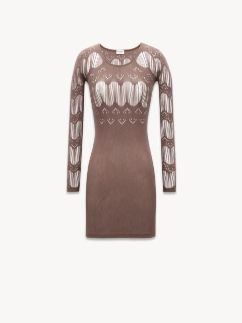 SAINT LAURENT DRESS IN LADDER-KNIT JERSEY