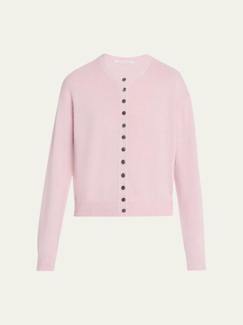 MARIA McMANUS Tiny Button Cashmere Crewneck Cardigan