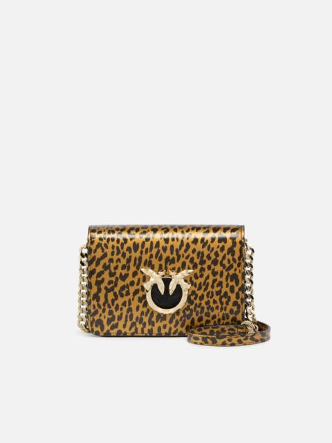 PINKO PINKO GALLERIA MINI LOVE BAG CROSSBODY BAG WITH LEOPARD PRINT