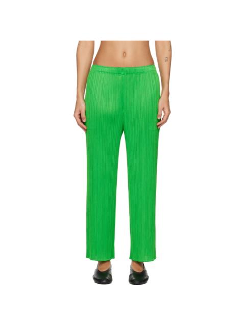 Pleats Please Issey Miyake Green Monthly Colors April Trousers