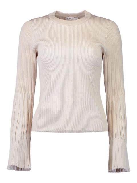 SIMKHAI Aris pleated bell-sleeve top