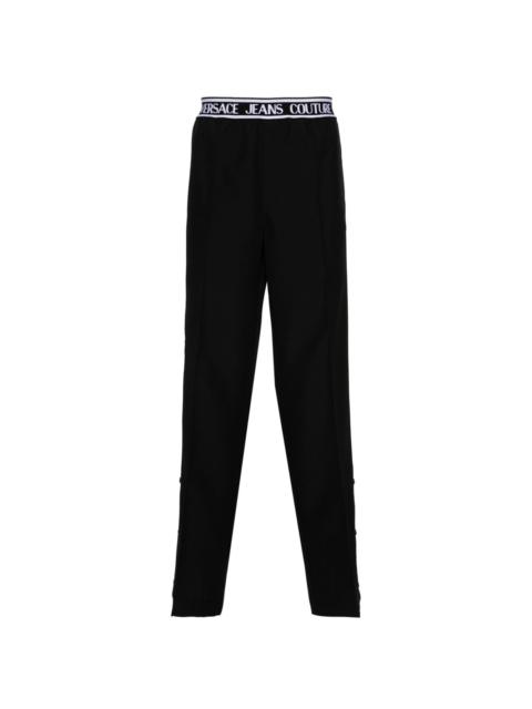 VERSACE JEANS COUTURE logo-waistband straight-leg trousers