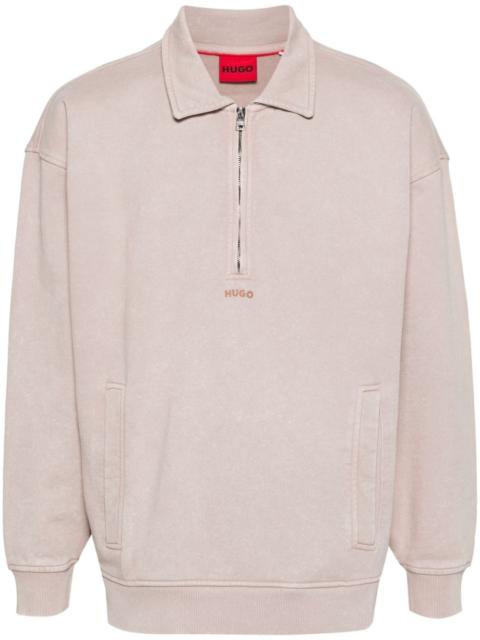 HUGO logo-rubberised cotton sweatshirt