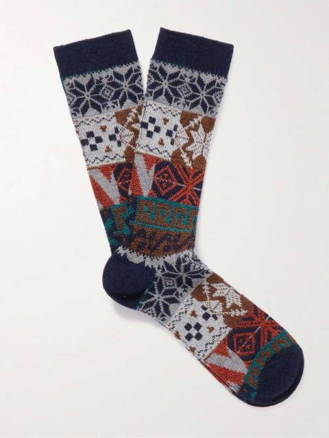 ANONYMOUSISM Metallic Jacquard-Knit Socks