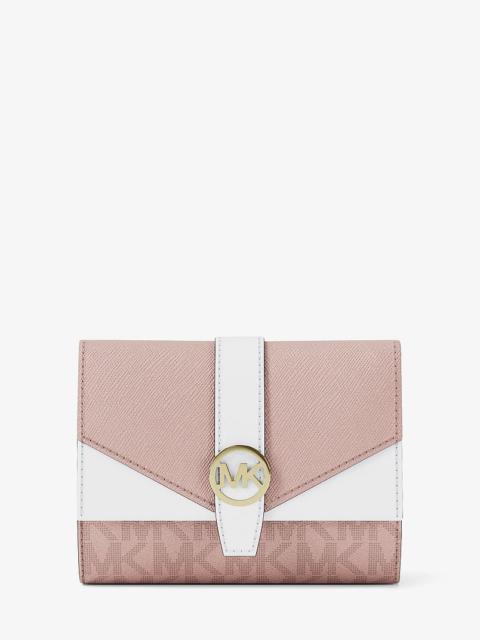 MICHAEL KORS Greenwich Medium Signature Logo Trifold Wallet