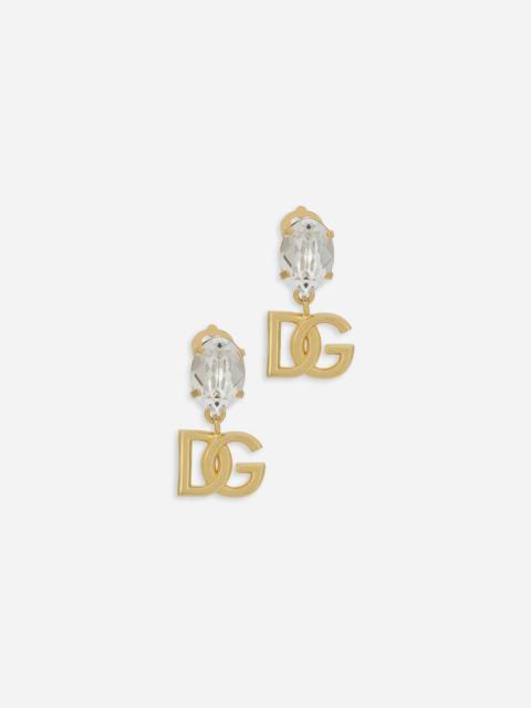 Earrings with rhinestones and DG logo