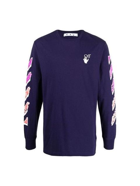 Off-White Off-White SS21 Arrow Logo Printing Long Sleeves Blue OMAB001R21JER0034632