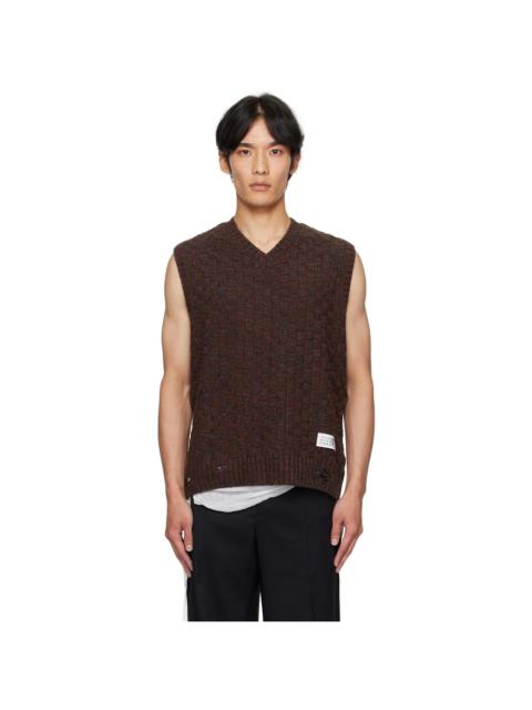 MM6 Maison Margiela Brown V-Neck Sweater Vest