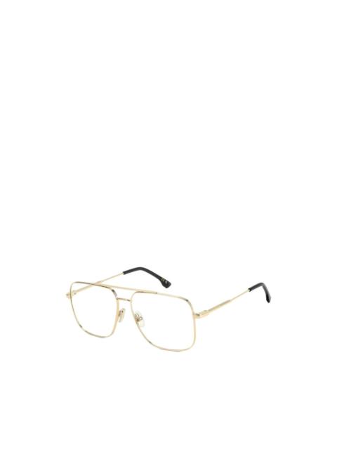 Victoria Beckham double-bridge square-frame glasses