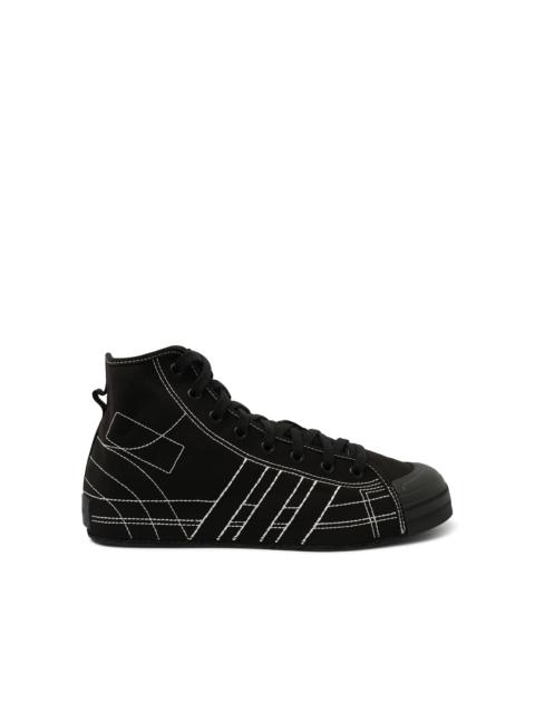 Y-3 Nizza High Sneaker in Black/Off White