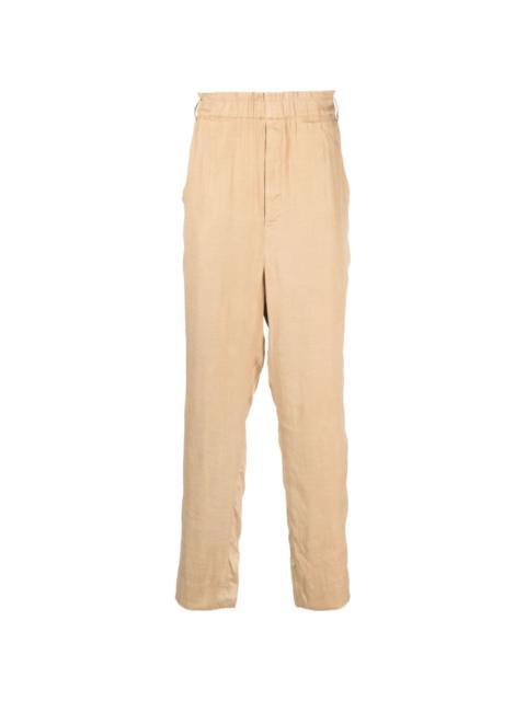 straight-leg silk-blend trousers