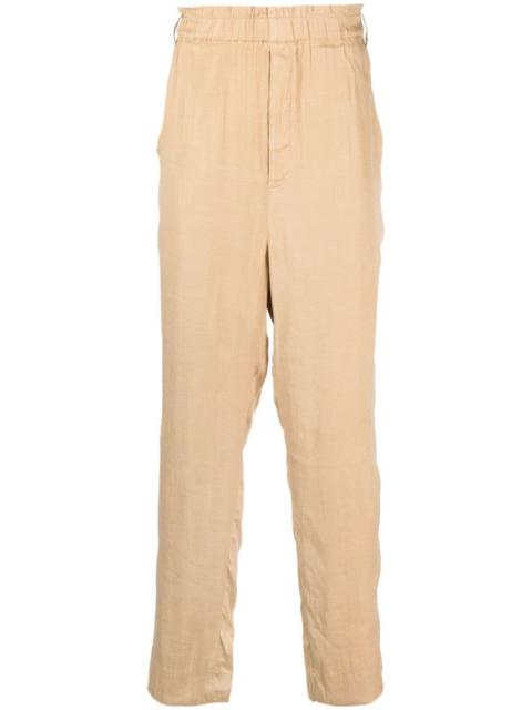 straight-leg silk-blend trousers