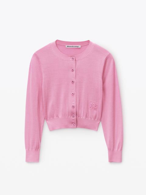 Alexander Wang logo cropped cardi in superfine merino