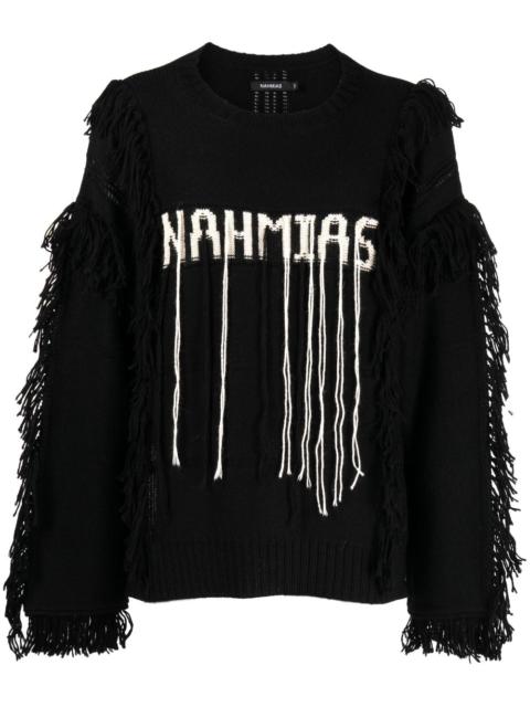 NAHMIAS intarsia-knit logo alpaca wool jumper