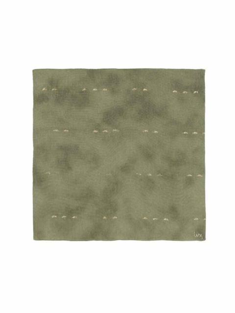 visvim SILK BANDANA IRIS (CHIRIMEN) GREEN