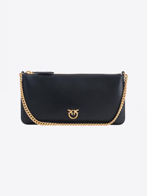 PINKO HORIZONTAL FLAT BAG IN LEATHER