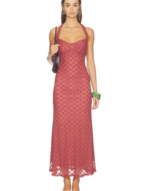BARDOT Mariko Halter Neck Midi Dress