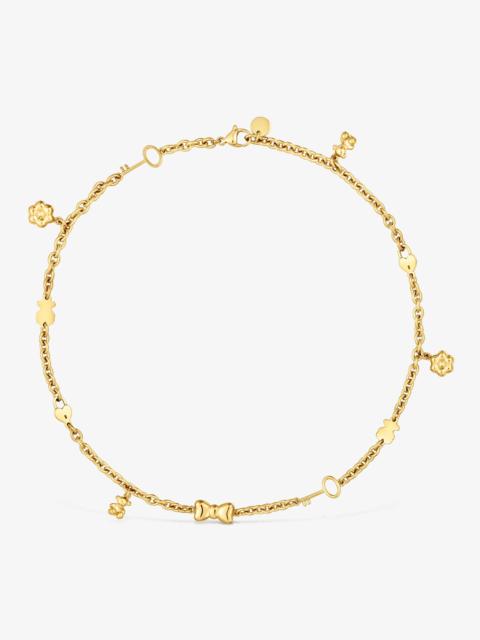 TOUS Gold-colored steel Necklace with charms TOUS Charming