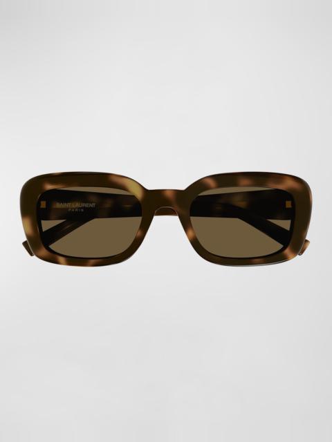 SAINT LAURENT YSL Acetate Rectangle Sunglasses
