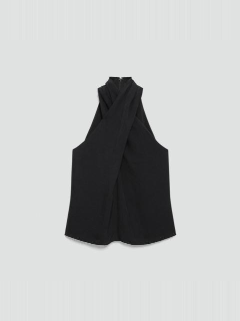 Theory Twisted Halter Top in Washed Twill