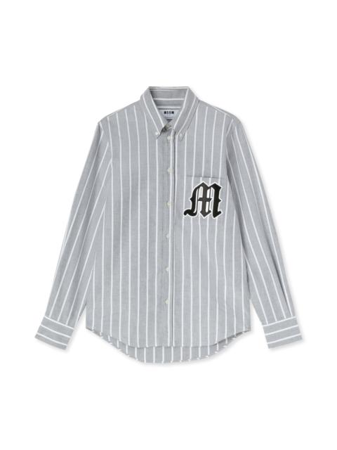 MSGM Striped organic cotton Oxford shirt